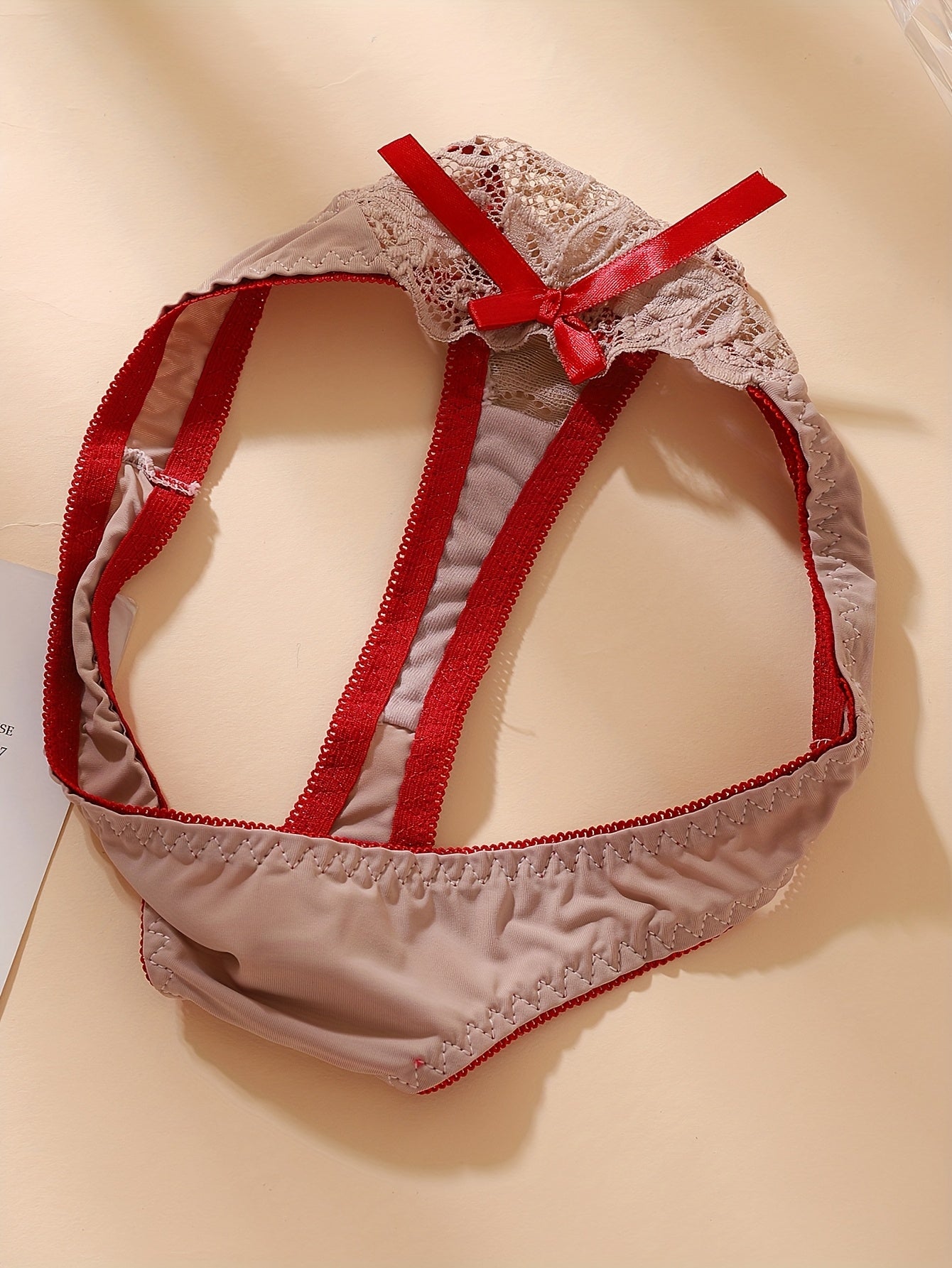 5pcs Set of Contrast Color Thin Edge Sexy Women'S Panties, Breathable, Fashionable, Soft, Close-fitting, Comfortable Lace Thongs