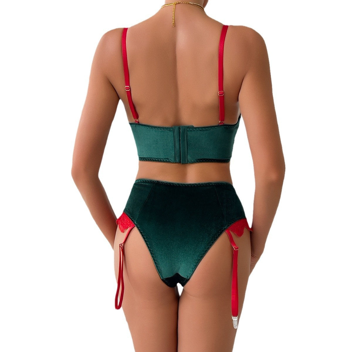 Christmas European and American Style Lingerie Set with Bow Tie Two Pieces