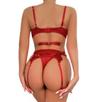 Sexy Two-Piece Lingerie Set for Women - Hollow Back Lace Design