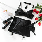 Sexy Lingerie Satin Tassel Push-Up Buttock Enhancing Bra Set for Women