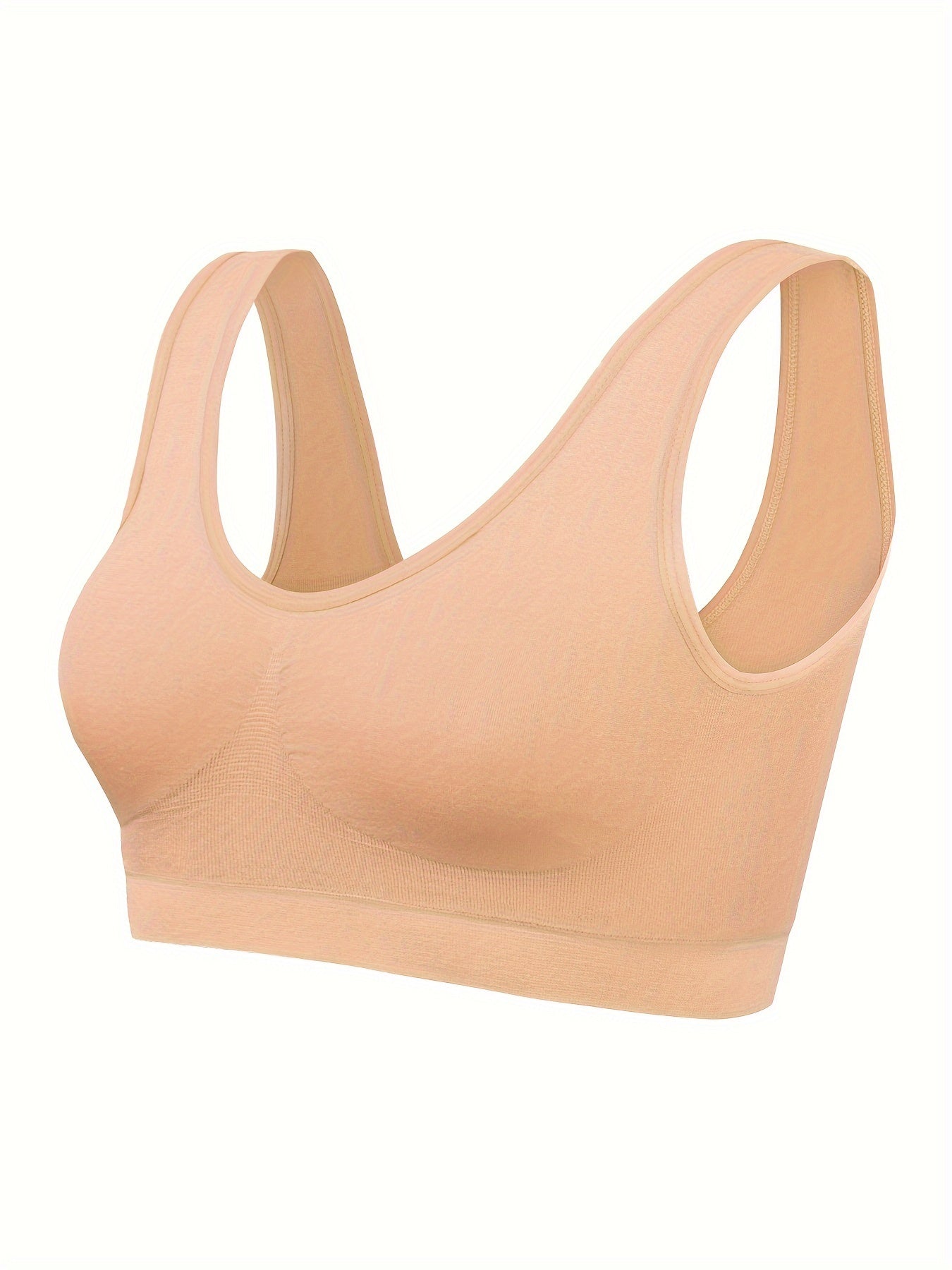 [3pcs Seamless Sports Bras] 3pcs Lightweight Women's Seamless Sports Bras | Comfortable, No-Pad Design for Yoga & Fitness, Nylon Blend, Thin, Innerwear