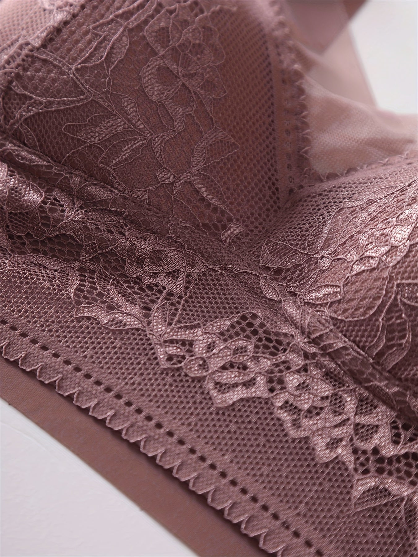 3pcs Comfy Contrast Lace Wireless Bras, Push Up & Breathable Women's Lingerie & Underwear