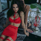 Christmas Day Uniform, Neck Hanging, Tassel, Split Style Lingerie