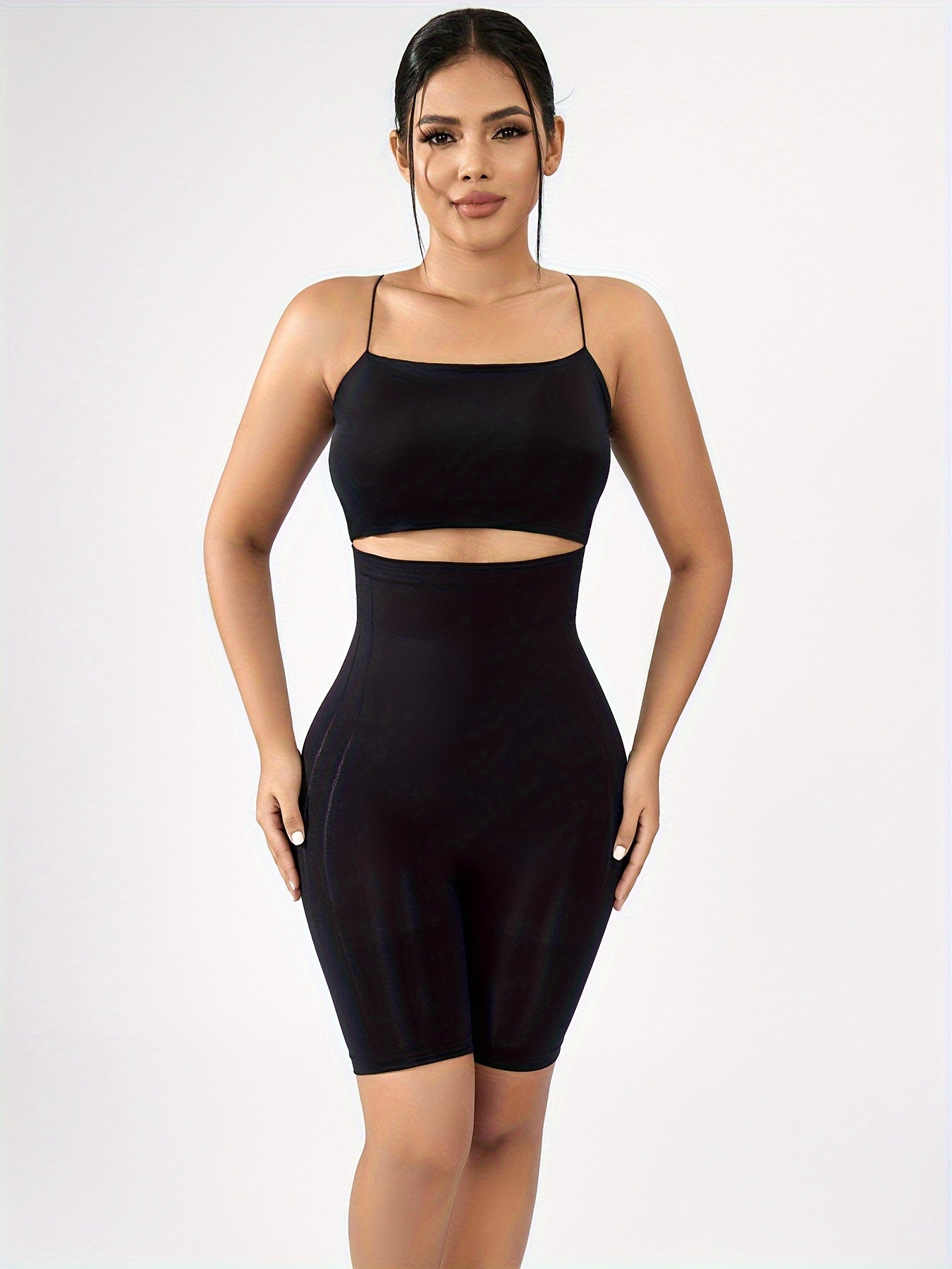 1pc Oversized Tummy Control Compression Butt Lifting Shorts, High Waist Shaping Solid Panties Short With Chest Support, Women's Shapewear & Sports Accessories, Comfy & High Elastic Shapewear, Women's Panties