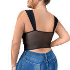 Lace sexy lingerie gathered thin vest