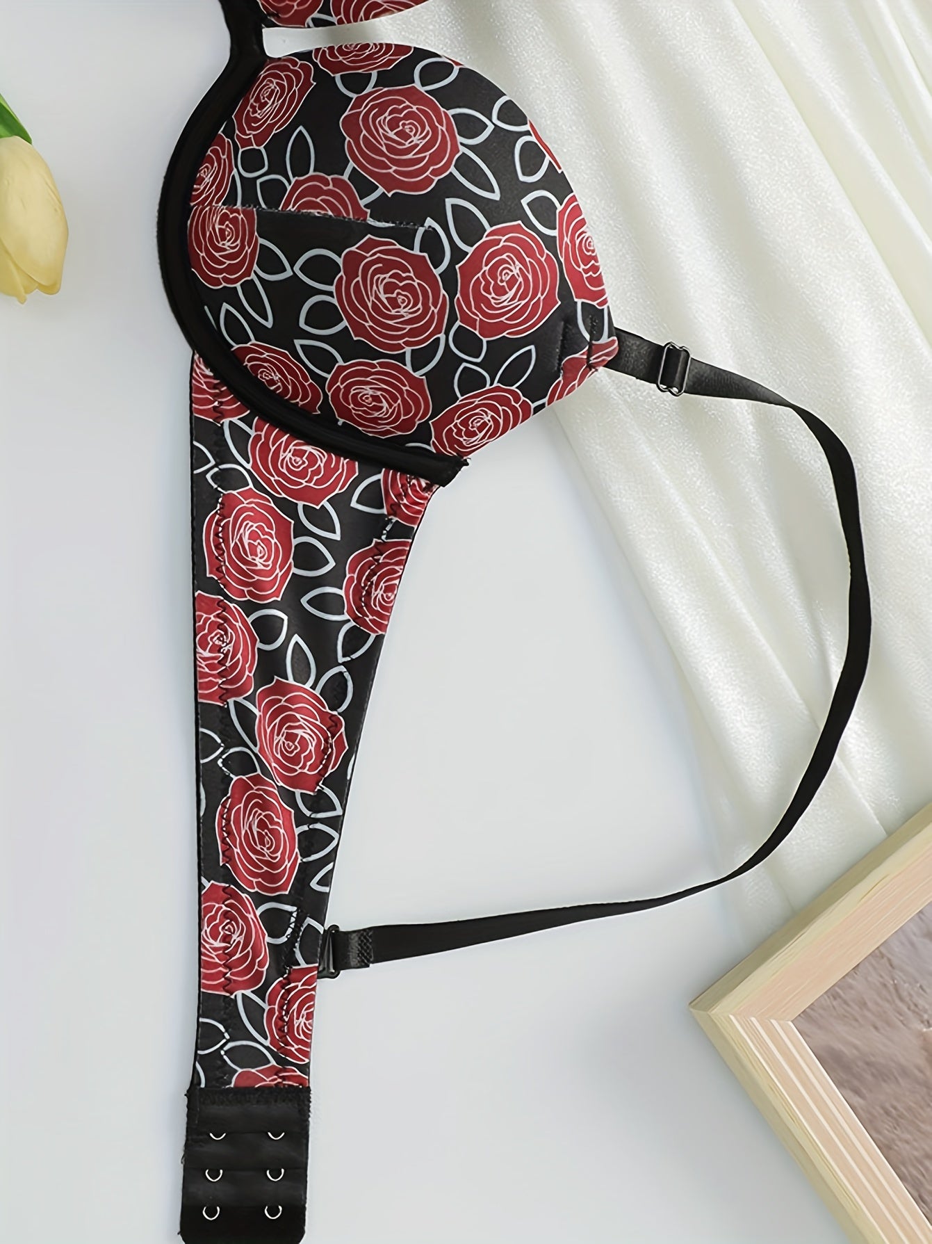 3pcs Women's Sexy Floral Underwire Push-Up Bra, Bra Sets, Padded Bras for Women Asian, Padded Bralette, Lace Bralettes, Bra And Panty Sets for Women, Padded Bra, Convertible Bra, High Bra, No Back Bras Unpadded, Push Up Bras