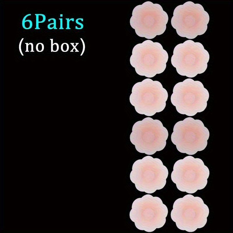 2/12pcs Silicone Nipple Cover Reusable Women Breast Petals Lift Invisible Bras Pasties - Adhesive Pads - For Women - Suitable for Everyday Wear & Special Occasions - Perfect Gift for Women