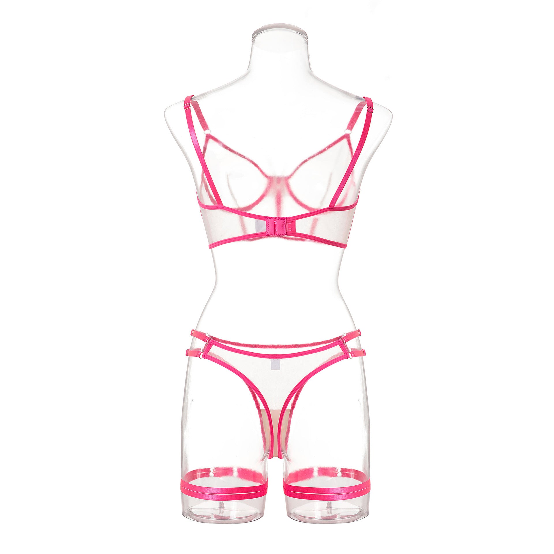 Sexy lingerie mesh fishbone sexy lingerie set with backless design