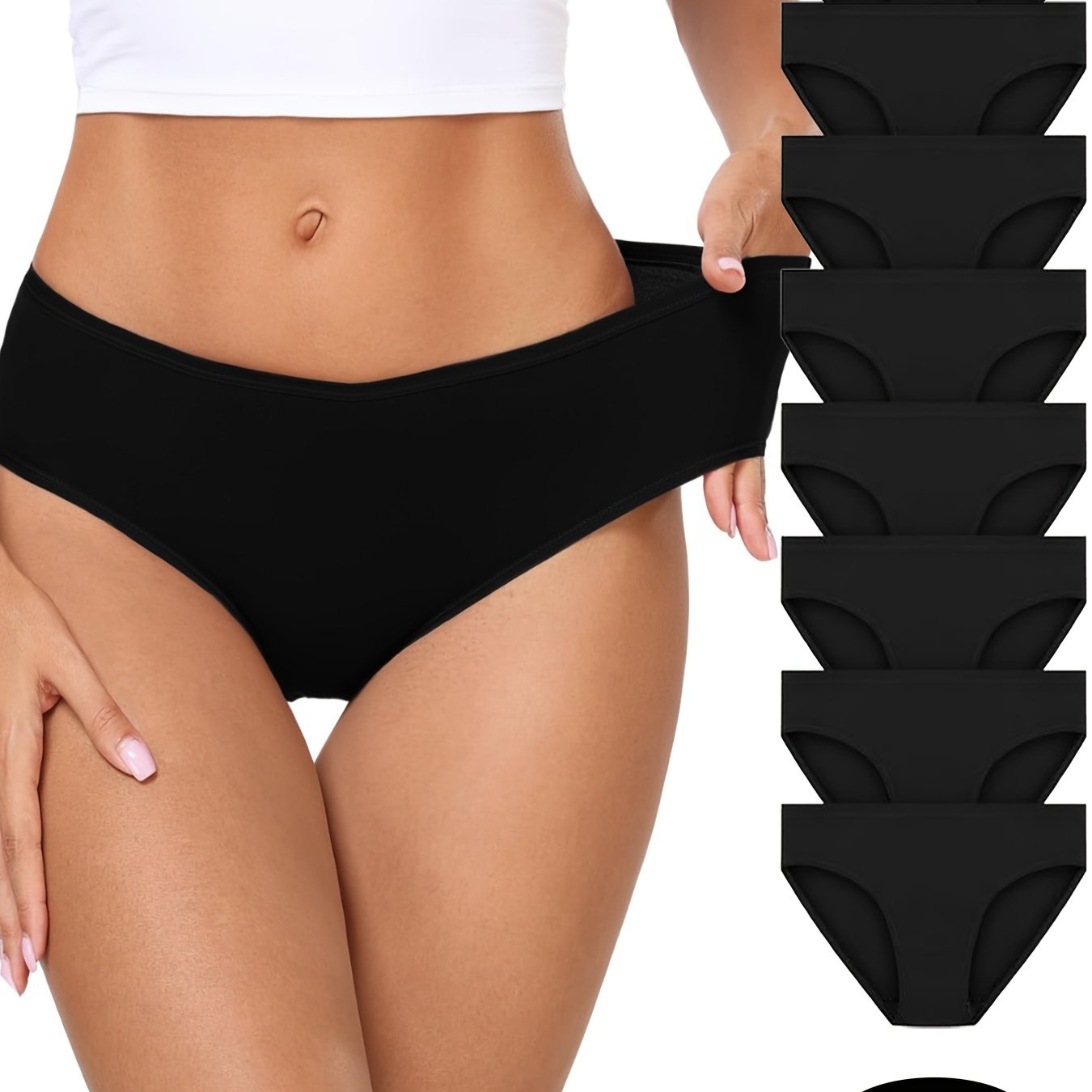 7PCS S-XXL Pure Cotton Women's Low Waisted Panties, Women's Underwear, Comfortable Women's Panties, Women Lingerie