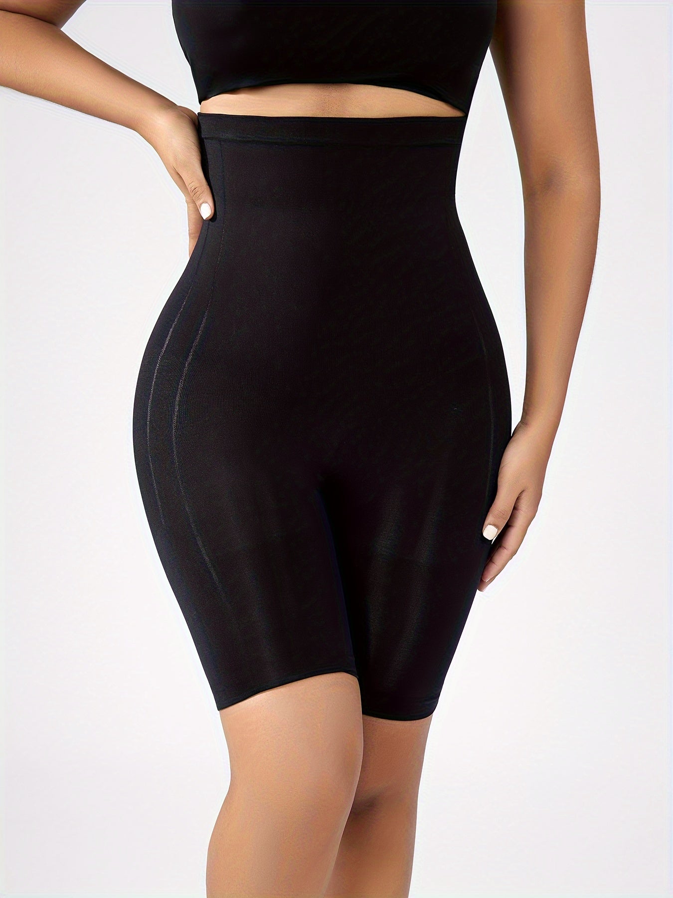 1pc Oversized Tummy Control Compression Butt Lifting Shorts, High Waist Shaping Solid Panties Short With Chest Support, Women's Shapewear & Sports Accessories, Comfy & High Elastic Shapewear, Women's Panties