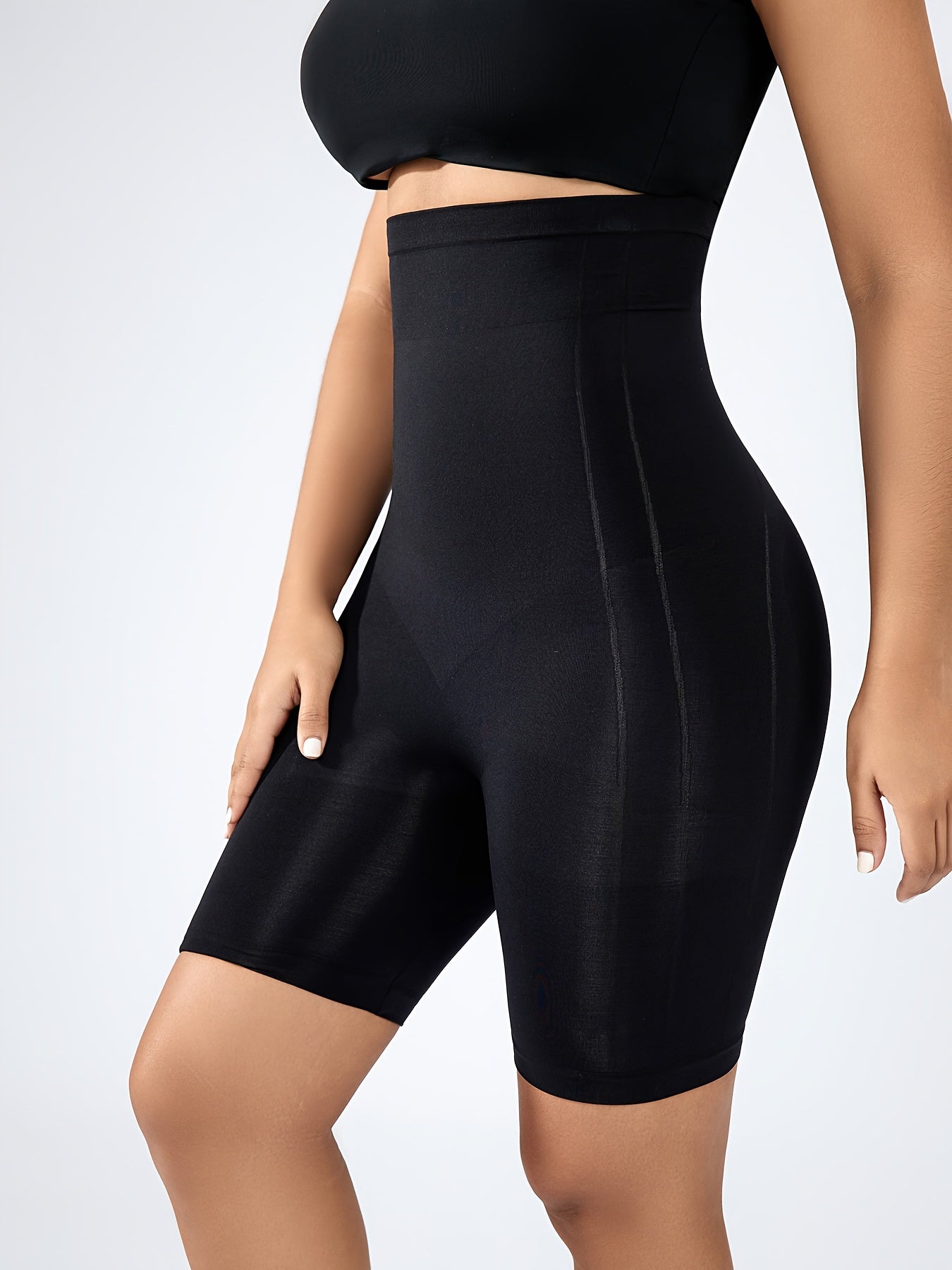 1pc Oversized Tummy Control Compression Butt Lifting Shorts, High Waist Shaping Solid Panties Short With Chest Support, Women's Shapewear & Sports Accessories, Comfy & High Elastic Shapewear, Women's Panties