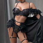 Lingerie Feather Lace Sexy Lingerie Set High-Quality Seductive Underwear for Women