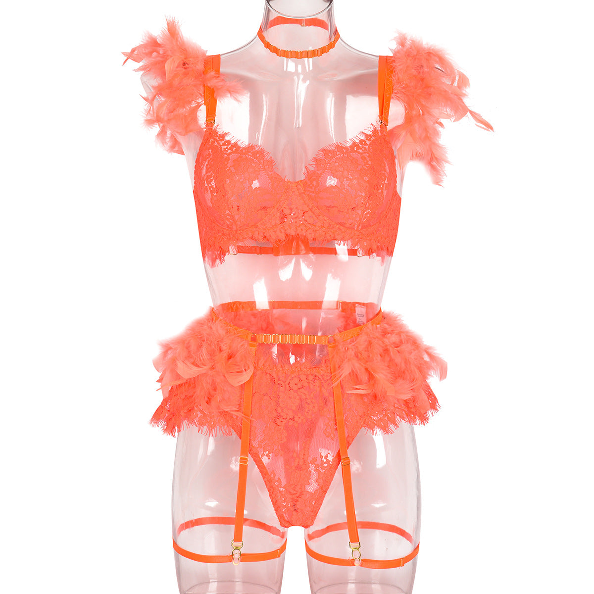 Lingerie Feather Lace Sexy Lingerie Set High-Quality Seductive Underwear for Women