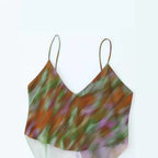 Fashionable and casual long printed lingerie style camisole dress for women