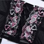 Three Pieces Female Sexy Lingerie Love Embroidery Girdle Cross Strap Sexy Lingerie