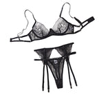 Embroidered splicing sexy shaping lingerie set