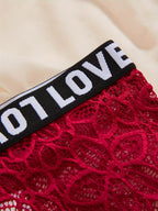 Chic 3-Set Womens Lingerie Bundle - Wireless Contrast Lace Bras & Letter-Trim Panties - Comfortable & Stylish Daily Wear