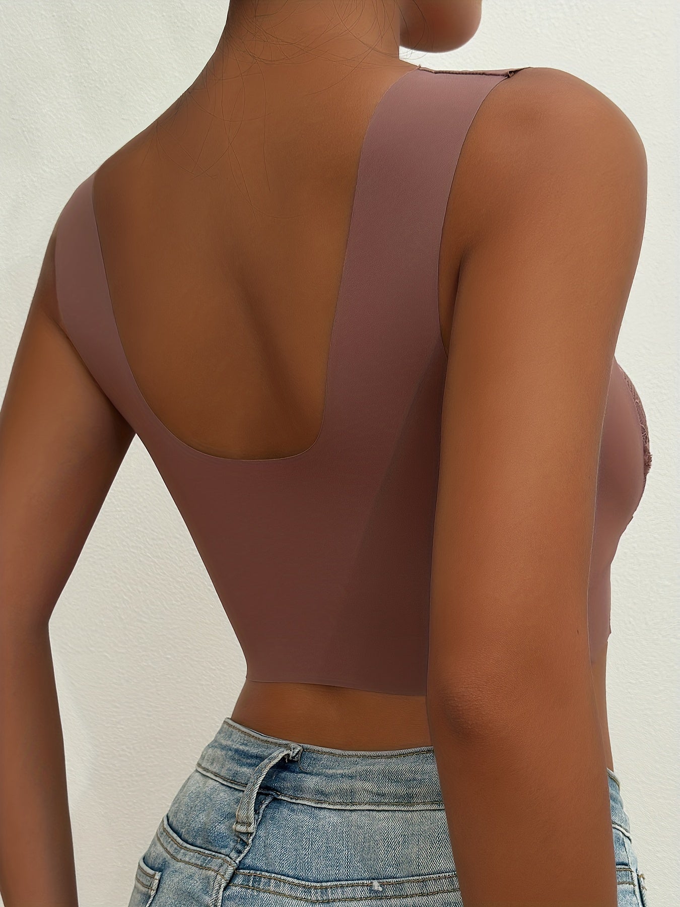 3pcs Comfy Contrast Lace Wireless Bras, Push Up & Breathable Women's Lingerie & Underwear