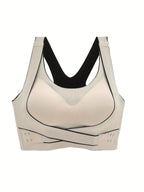 Set of 4 Women'S Front-Closure Sports Bras for Running And Yoga with a Beautiful Back Design.