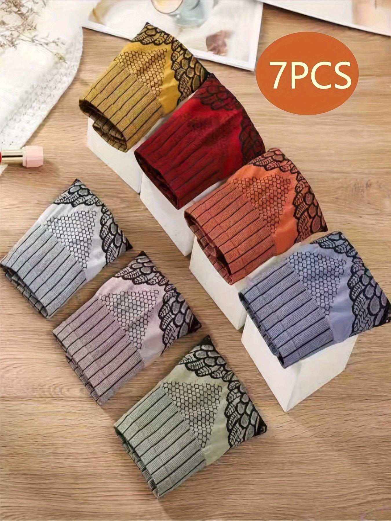 7pcs Elastic Women's Panties, High Waist Panties, Home Travel Panties, Quick Dry Panties, Women's Panties, Elastic Panties