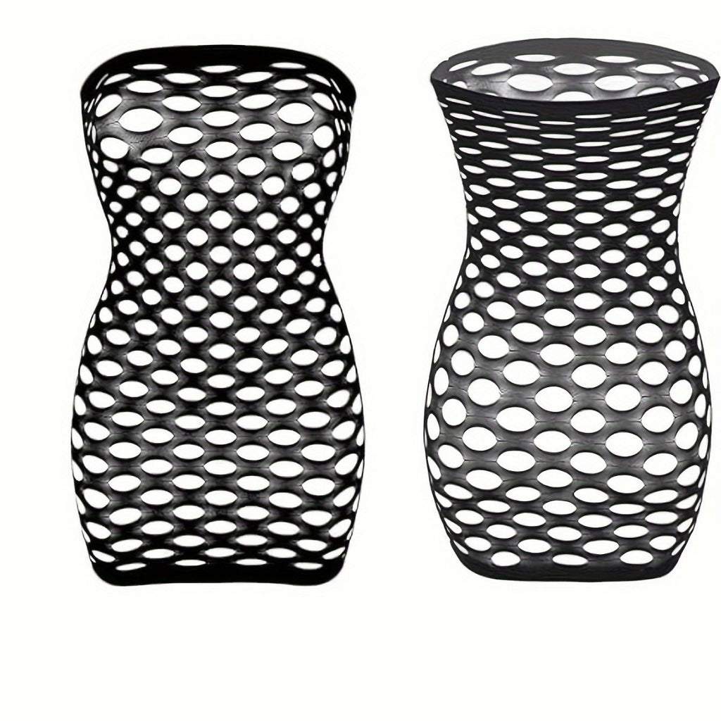 Women's sexy lingerie sexy hole wrapped mesh jacket short skirt