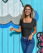 Women's Bodysuits Sexy Ribbed One Piece Square Neck Short Sleeve Bodysuits sexy bodysuit lingerie bodysuit