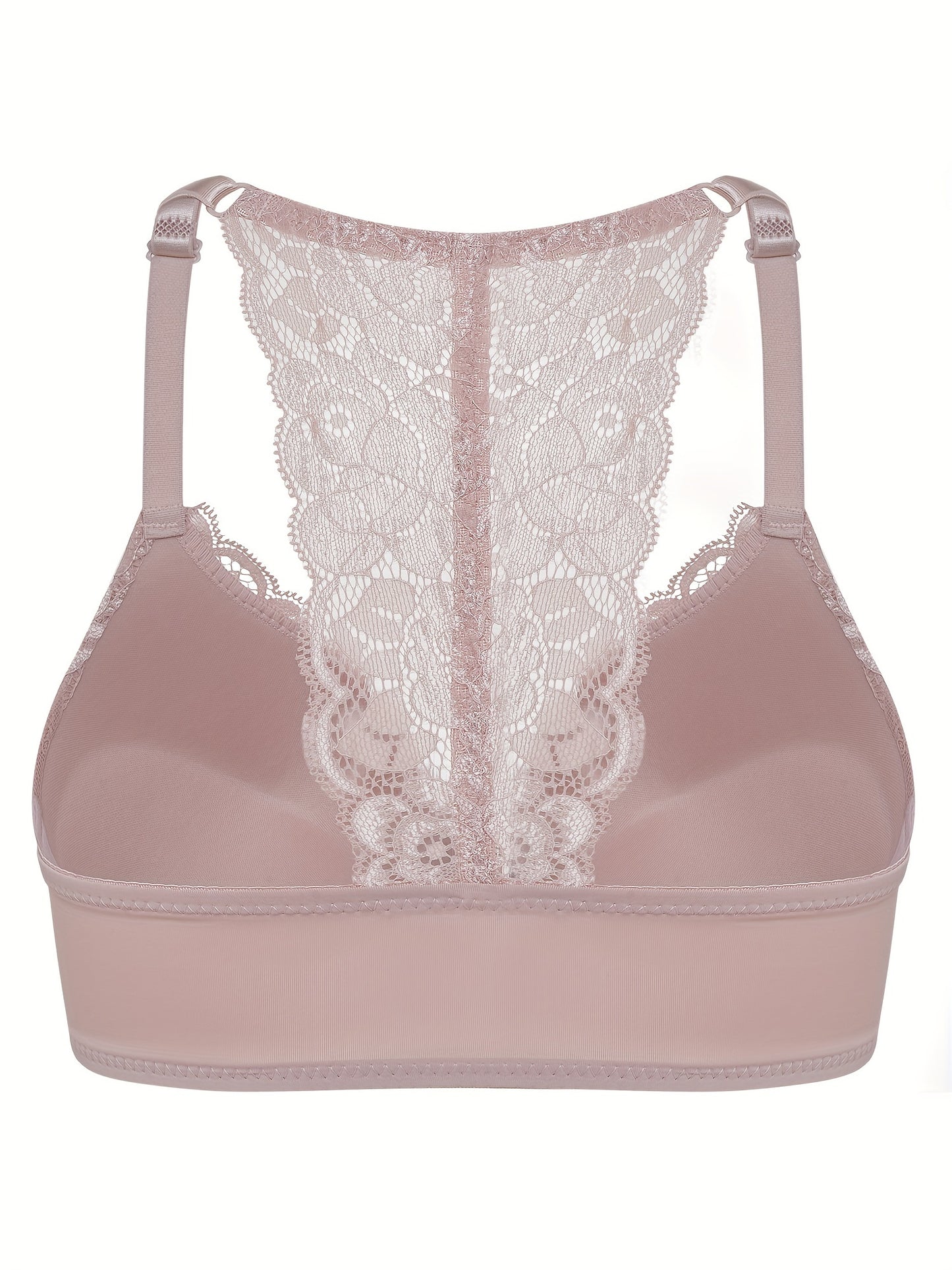 Front Closure Push Up Bras for Women, Comfortable Padded Lace T-Shirt Bra, Lace Racerback Push Up Bra, Ultra Soft and lightweight, Lightly Lined, Women's Lingerie, Underwire