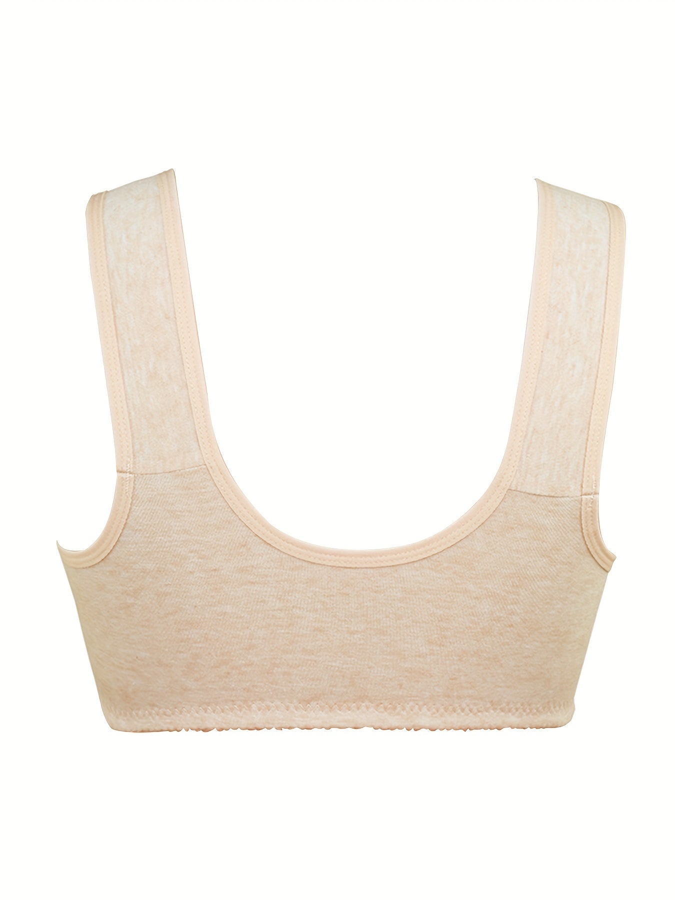 7pcs Set of Women'S Plus Size Non-Wired Bras, Solid Color, Simple Style, Slightly Elastic, No Bra Pads, Front Closure, Light And Breathable, Easy to Wear