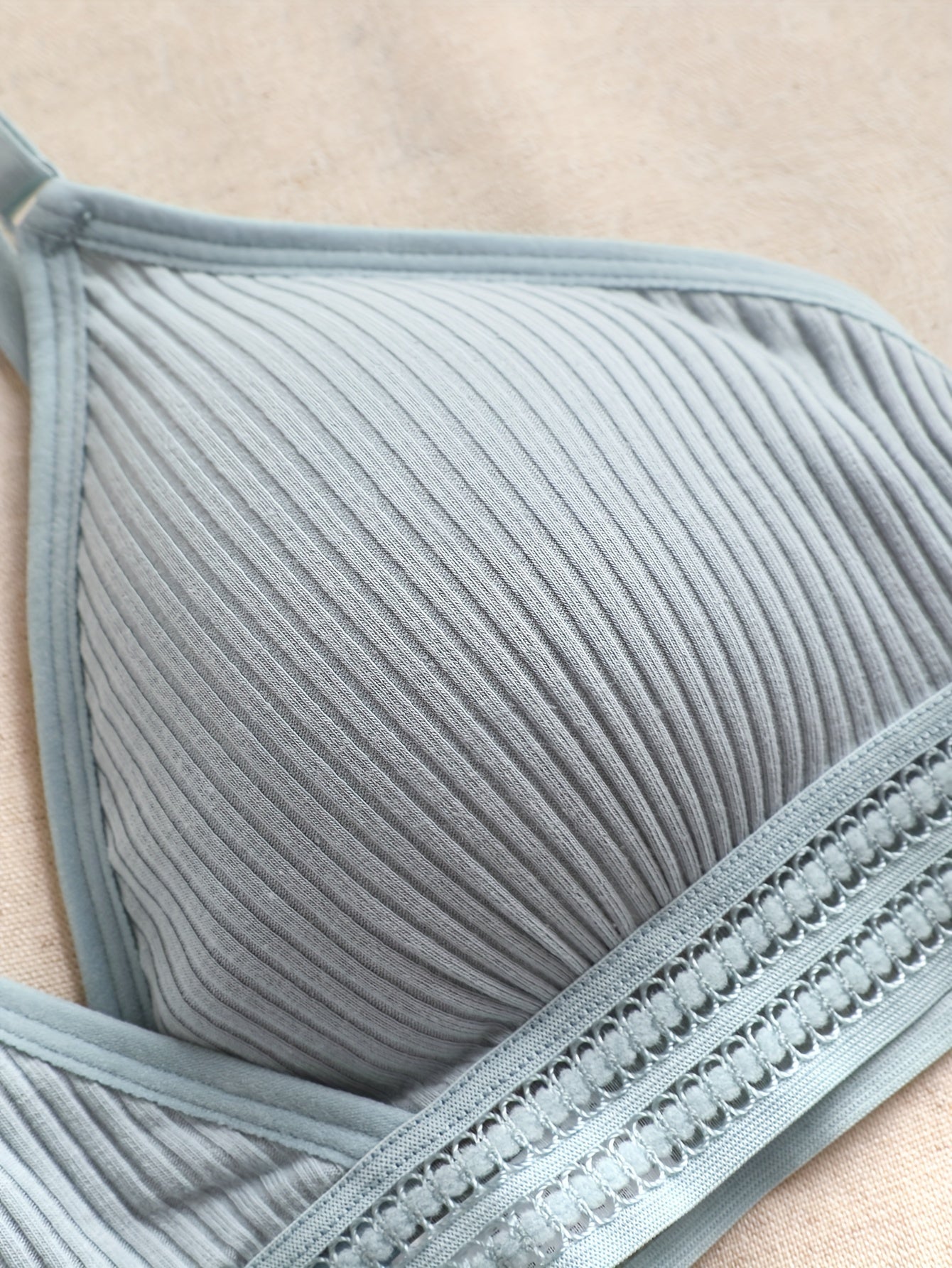 5Pcs Elegant Wireless Bras Set - Comfortable Ribbed Texture, Breathable Soft Fabric, Adjustable Straps, Daily Wear Lingerie for Comfortable All-Day Support