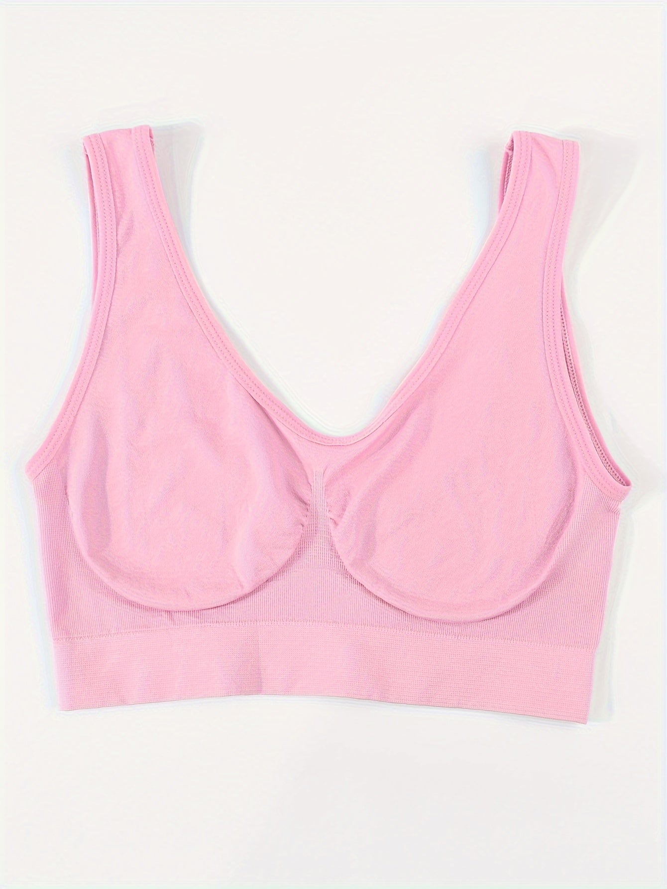 [3pcs Seamless Sports Bras] 3pcs Lightweight Women's Seamless Sports Bras | Comfortable, No-Pad Design for Yoga & Fitness, Nylon Blend, Thin, Innerwear