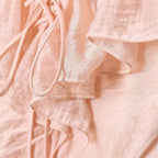 V-neck black fungus edge lingerie style suspender dress for women