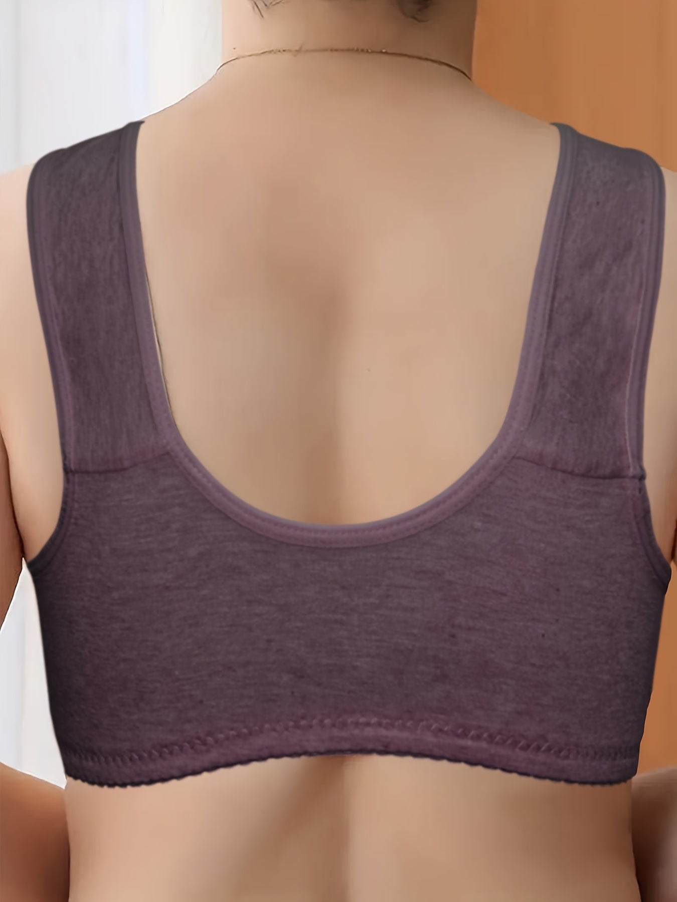 4pcs Floral Pattern Wireless Bras, Comfy & Breathable Button Front Intimates Bra, Women's Lingerie & Underwear