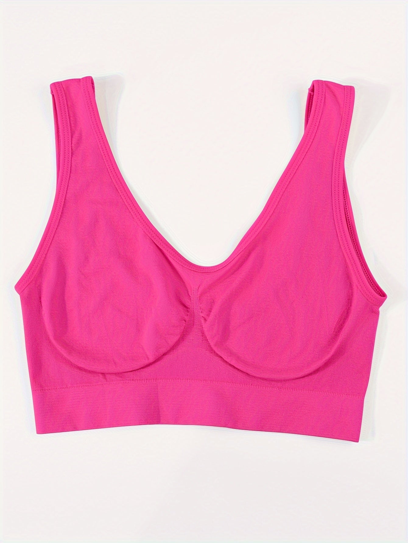 [3pcs Seamless Sports Bras] 3pcs Lightweight Women's Seamless Sports Bras | Comfortable, No-Pad Design for Yoga & Fitness, Nylon Blend, Thin, Innerwear