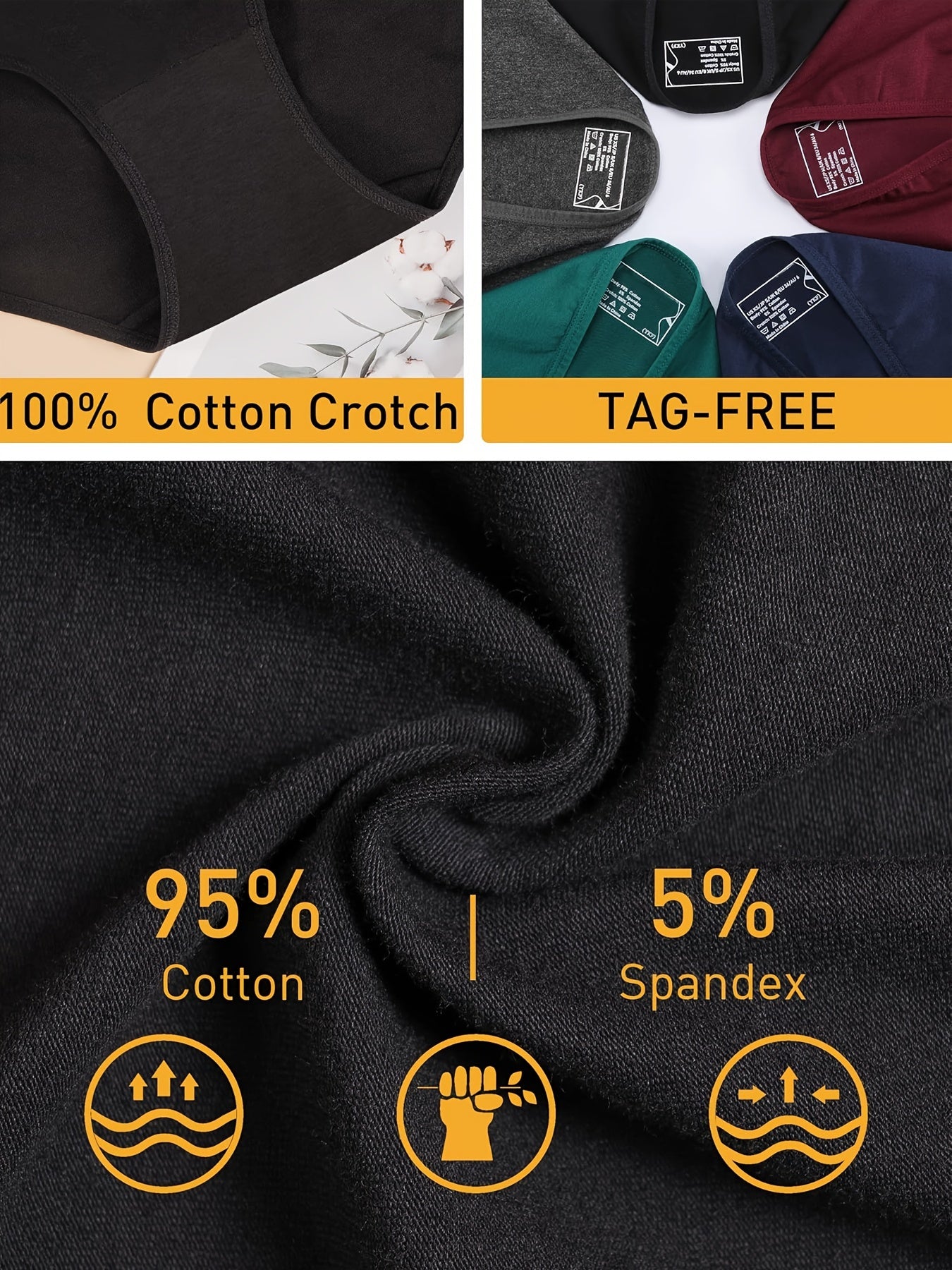 7PCS S-XXL Pure Cotton Women's Low Waisted Panties, Women's Underwear, Comfortable Women's Panties, Women Lingerie