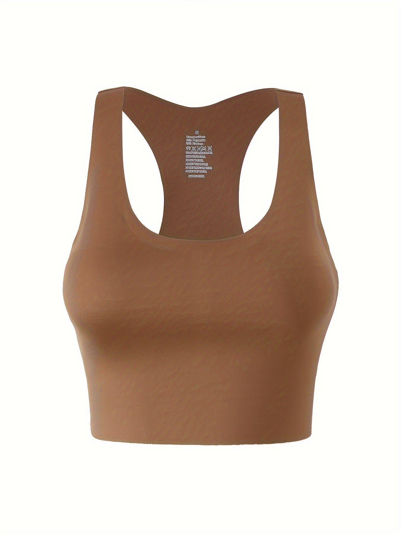 4pcs Women’s Seamless Sports Bras with Removable Pads - Soft Stretch Workout Tops for Gym, Yoga & Casual Wear - 4 Colors (Black, Dark Grey, Beige, Light Pink)