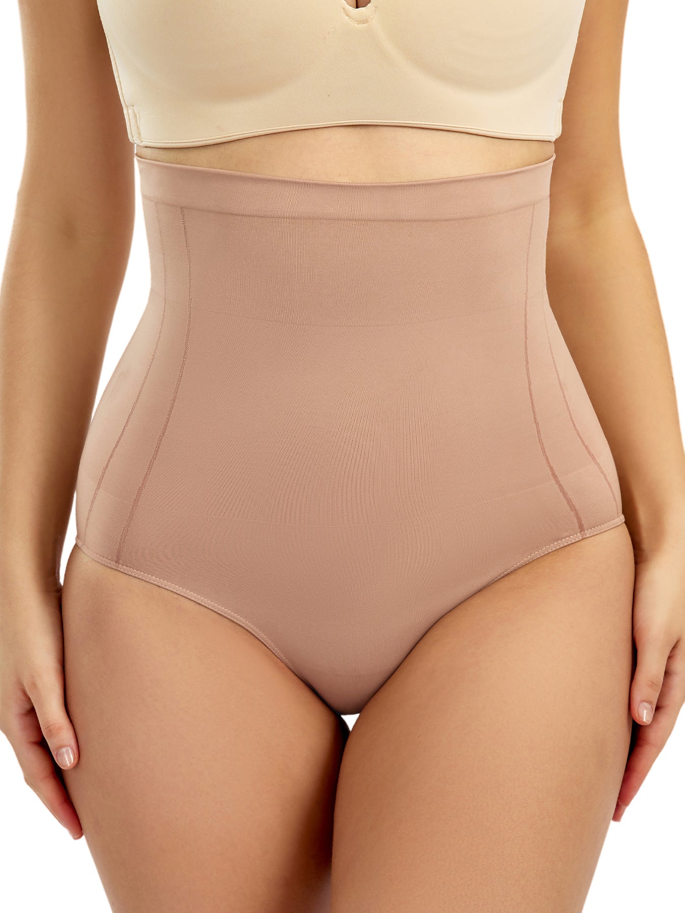 Women's High Waist Tummy Control & Hip Lifting Body Shapewear Underwear, Seamless Solid Briefs With Polyamide Material, Women's Panties Great Comfy & Breathable & Stretchy Slimming Panties, Women's Lingerie & Underwear, Women