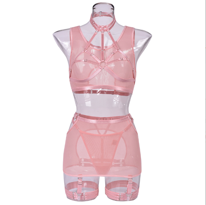 Women Perspective Sexy New Style Straps Complicated Heavy Craft Fun Lingerie Five Piece Set