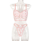 Sexy Sequined Two-Piece Set Red Suit Lingerie for Valentine's Day