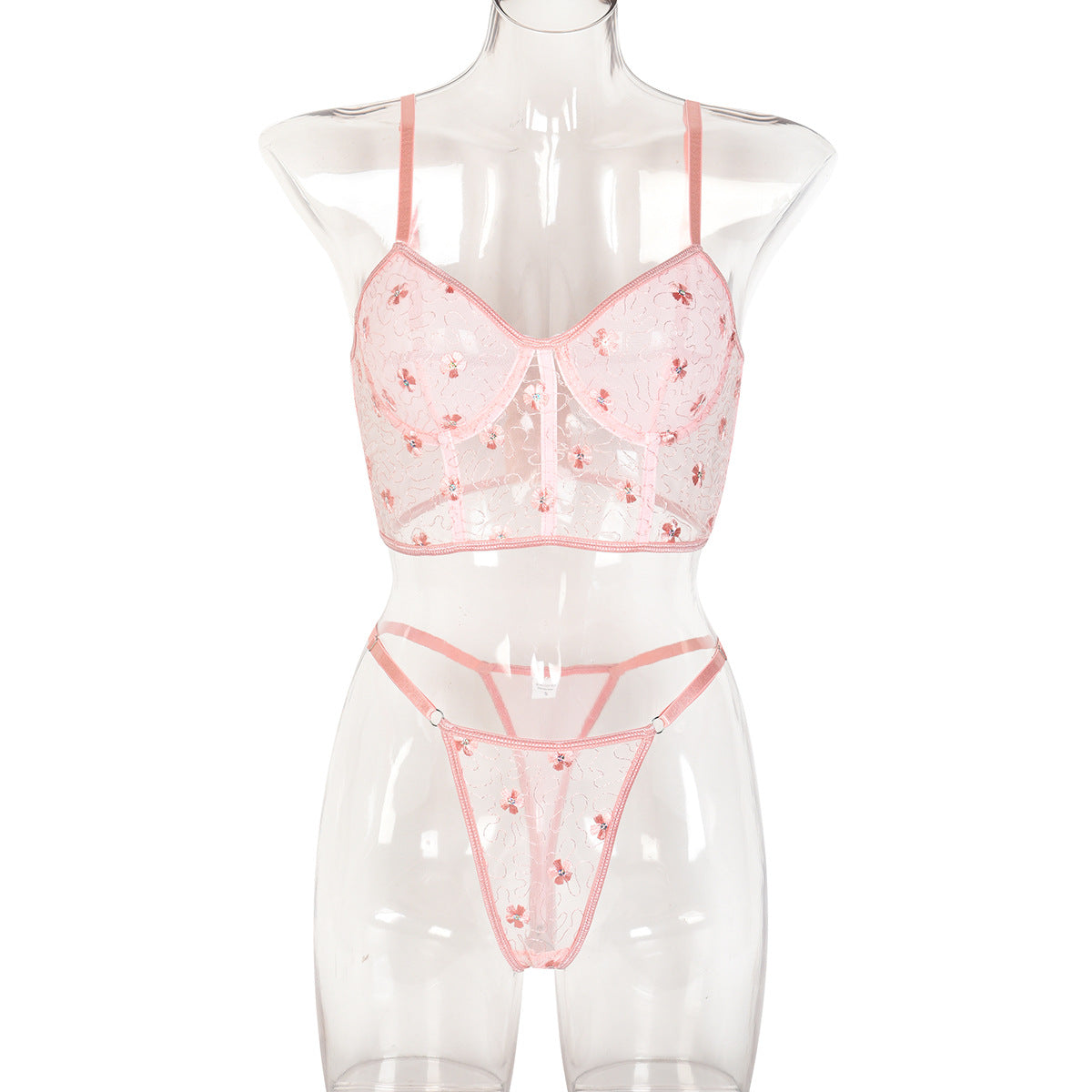 Sexy Sequined Two-Piece Set Red Suit Lingerie for Valentine's Day