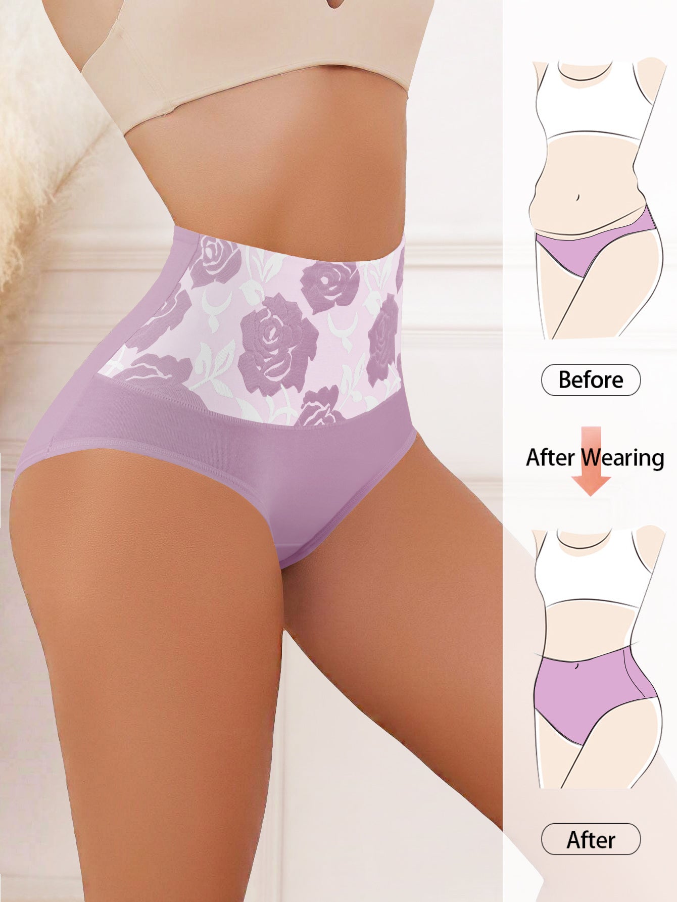 12pcs Comfortable Breathable Women'S Panties Holiday Gift Commuter Daily Wear Best Selling New Summer Breathable Flower Prints