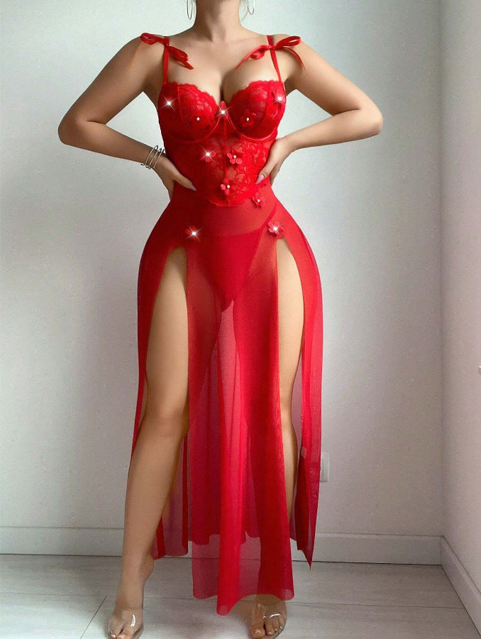 Red sexy long dress sexy dress sexy lingerie for women
