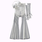 Sexy mesh perspective seductive lingerie pants backless bra set