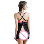 Sexy Babydoll Lingerie Erotic Lady Luxury Satin Lace Plus Size Sleepwear Transparent Hollow-out Chemise Underwear