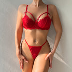 Women's Red Set Lingerie Two-Piece Underwear