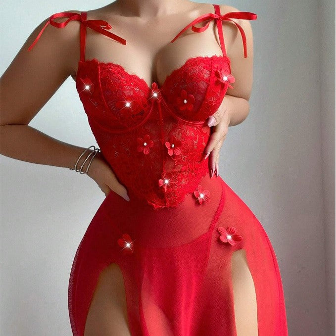 Red sexy long dress sexy dress sexy lingerie for women