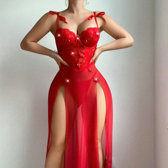 Red sexy long dress sexy dress sexy lingerie for women