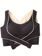 Set of 4 Women'S Front-Closure Sports Bras for Running And Yoga with a Beautiful Back Design.