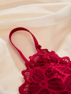 Chic 3-Set Womens Lingerie Bundle - Wireless Contrast Lace Bras & Letter-Trim Panties - Comfortable & Stylish Daily Wear