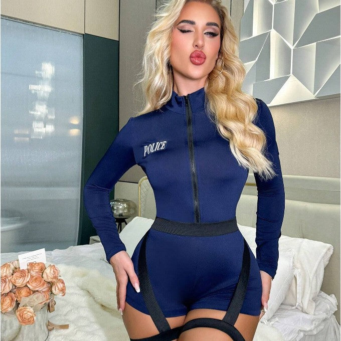 Sexy Police Cosplay Costume Set for Women - Erotic Lingerie and Bodysuit