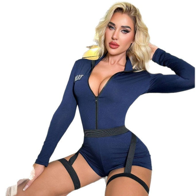 Sexy Police Cosplay Costume Set for Women - Erotic Lingerie and Bodysuit